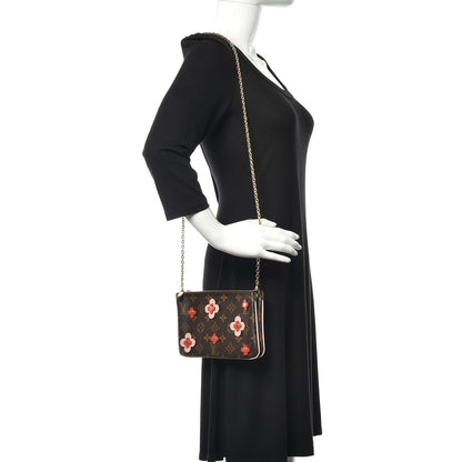 Louis Vuitton Monogram Blooming Flowers Double Zip Pochette 2 of 12
