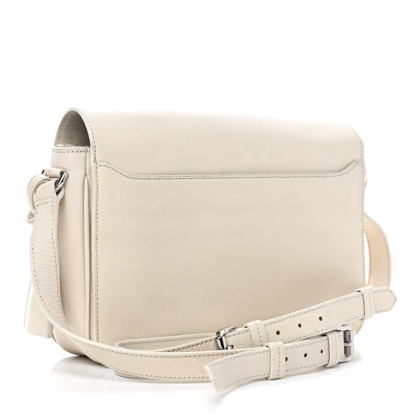 Shiny Goatskin Bayswater Shoulder Bag White