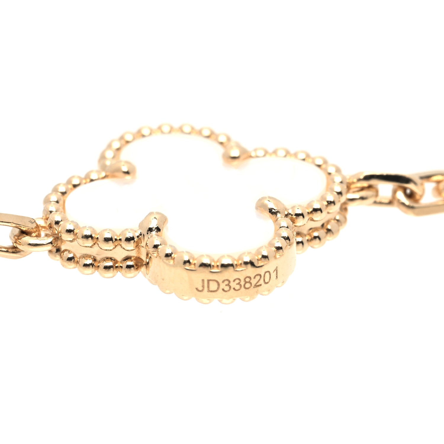 Van Cleef & Arpels 18K Yellow Gold Mother of Pearl 5 Motifs Vintage Alhambra Bracelet 4 of 6
