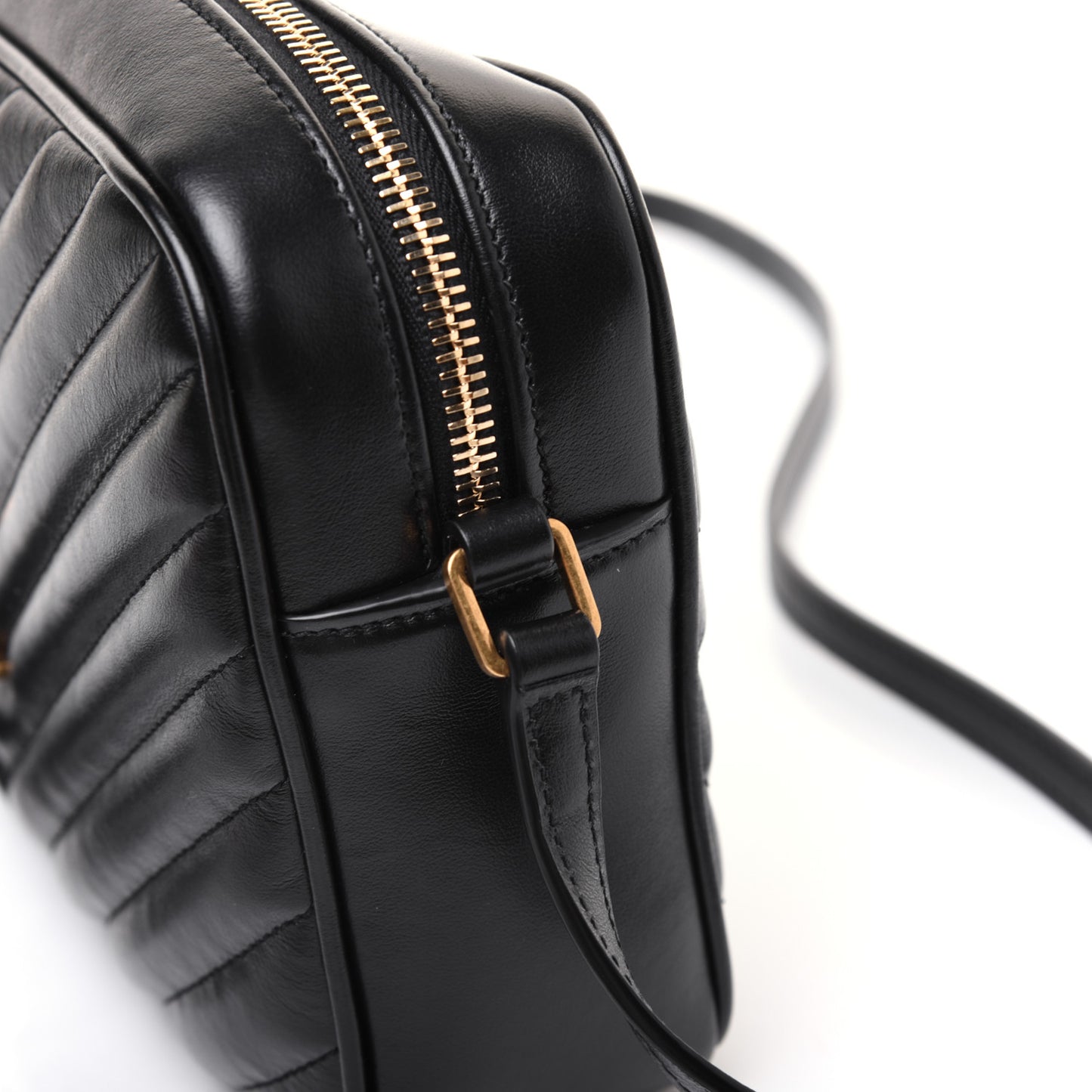 Calfskin Matelasse Monogram Lou Camera Bag Black