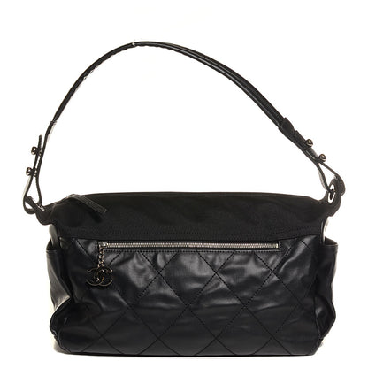 Chanel Coated Canvas Paris Biarritz Hobo Black 1 of 7