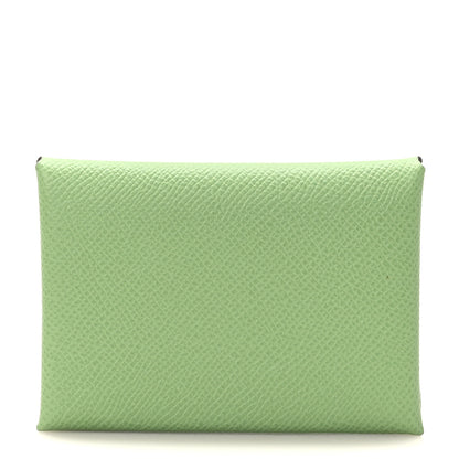 Hermes Epsom Calvi Duo Card Case Vert Criquet 1 of 9