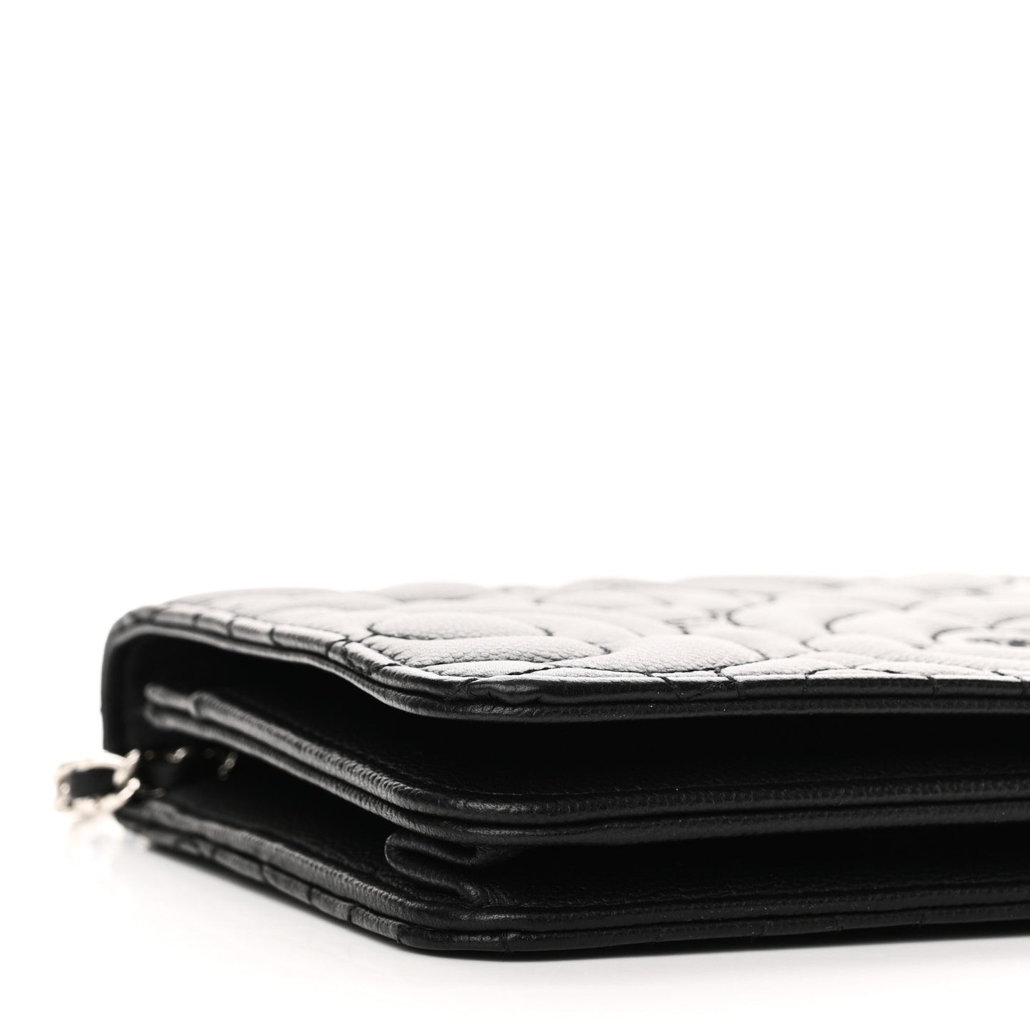 Caviar Camellia Embossed Wallet On Chain WOC Black