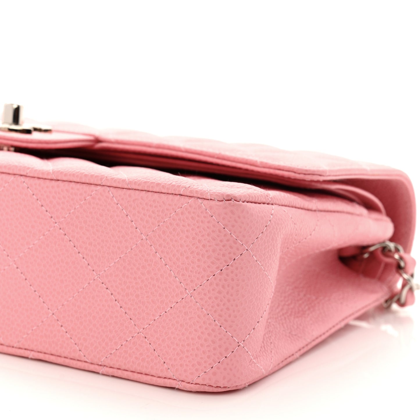 Caviar Quilted Medium Double Flap Pink