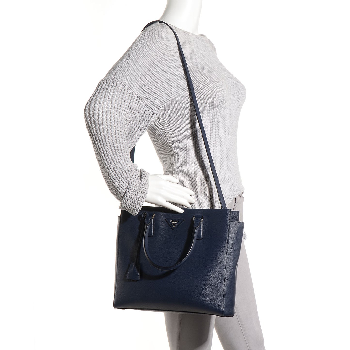 Saffiano Lux Double Handle Shopping Tote Baltico