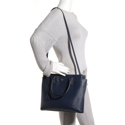 Prada Saffiano Lux Double Handle Shopping Tote Baltico 2 of 10