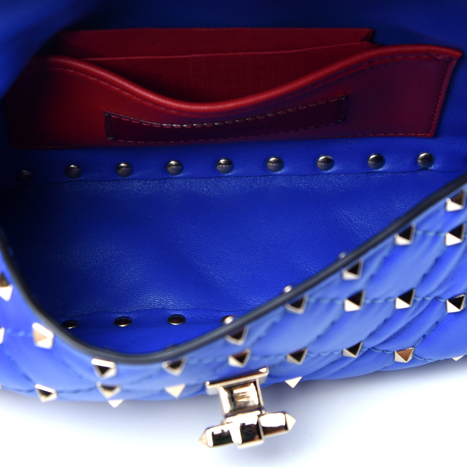 Valentino Garavani Nappa Small Rockstud Spike Shoulder Bag Acid Blue 5 of 9