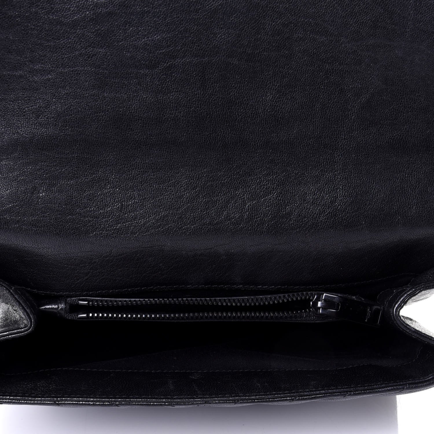 Saint Laurent Sheepskin Matelasse Chevron Monogram Monochrome Medium College Bag Black 5 of 5