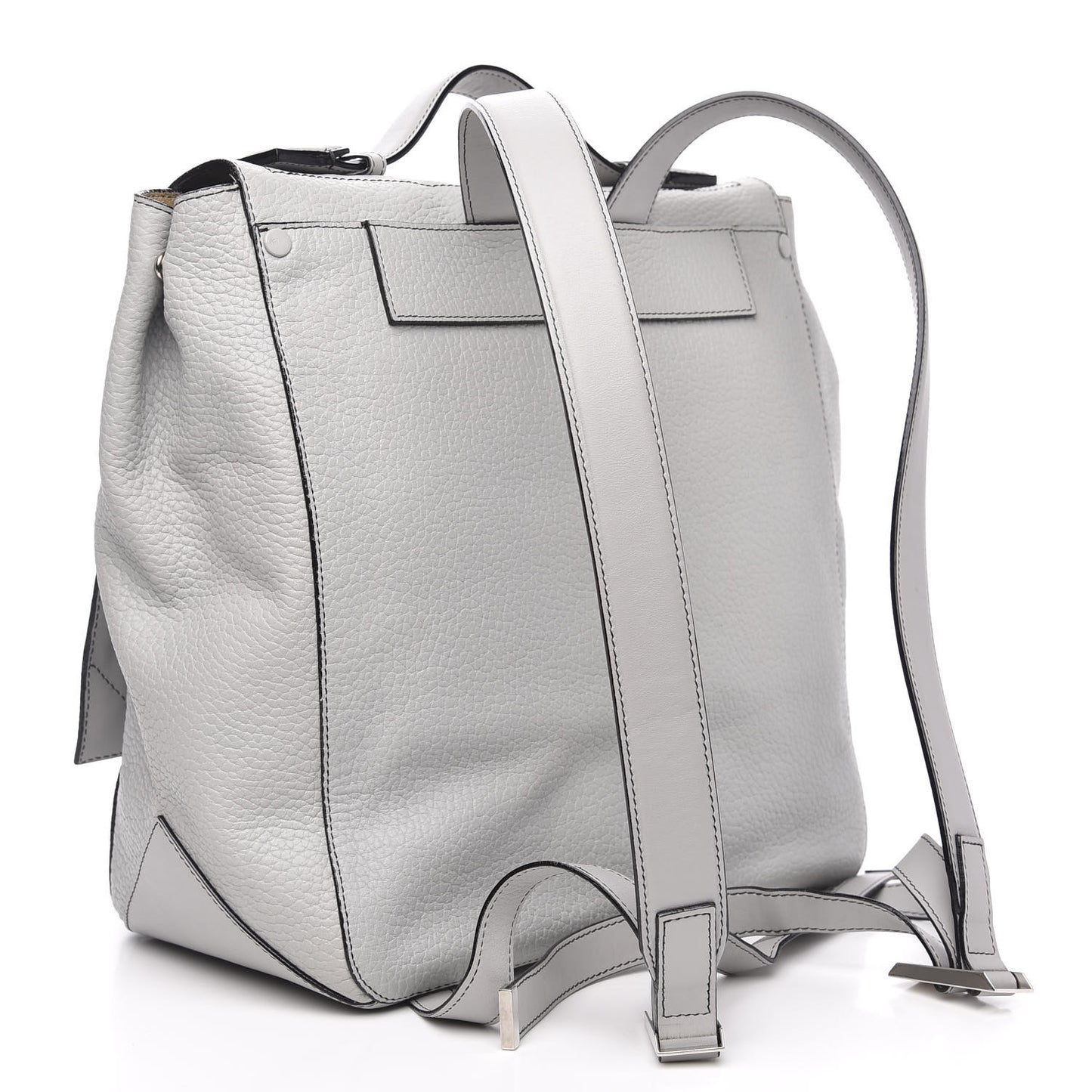 Pebbled Calfskin Small PS Courier Backpack Heather Grey