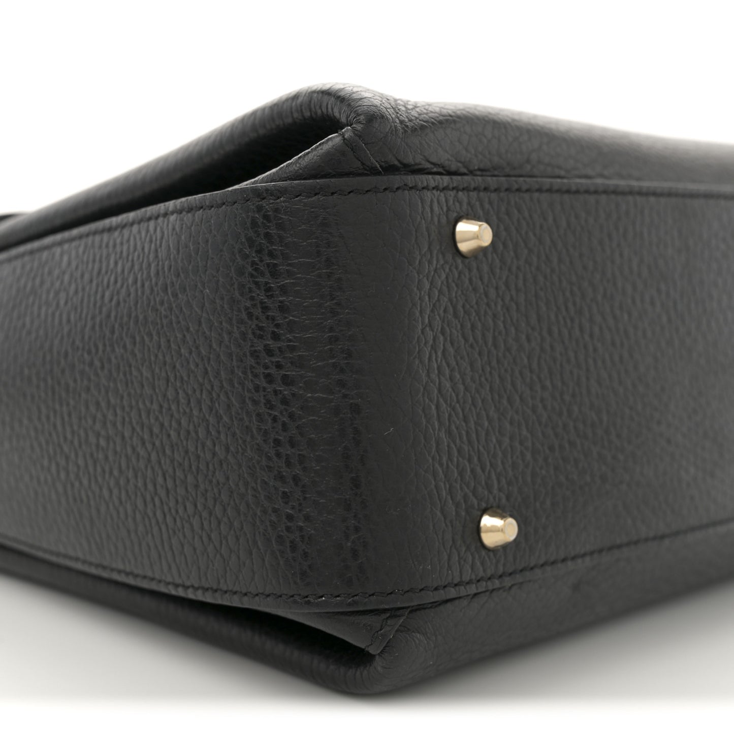Dollar Calfskin Medium Interlocking G Top Handle Shoulder Bag Black