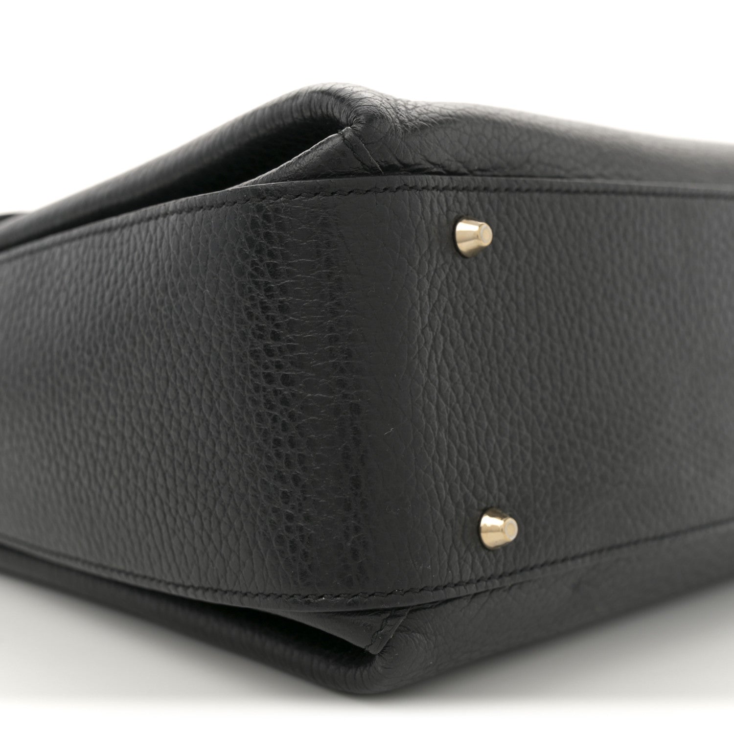 Gucci Dollar Calfskin Medium Interlocking G Top Handle Shoulder Bag Black 9 of 10