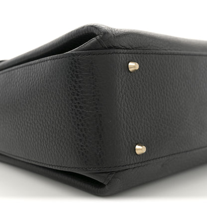 Gucci Dollar Calfskin Medium Interlocking G Top Handle Shoulder Bag Black 9 of 10