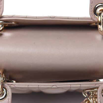 Christian Dior Lambskin Cannage Small Lucky Badges My Lady Dior Taupe 9 of 13