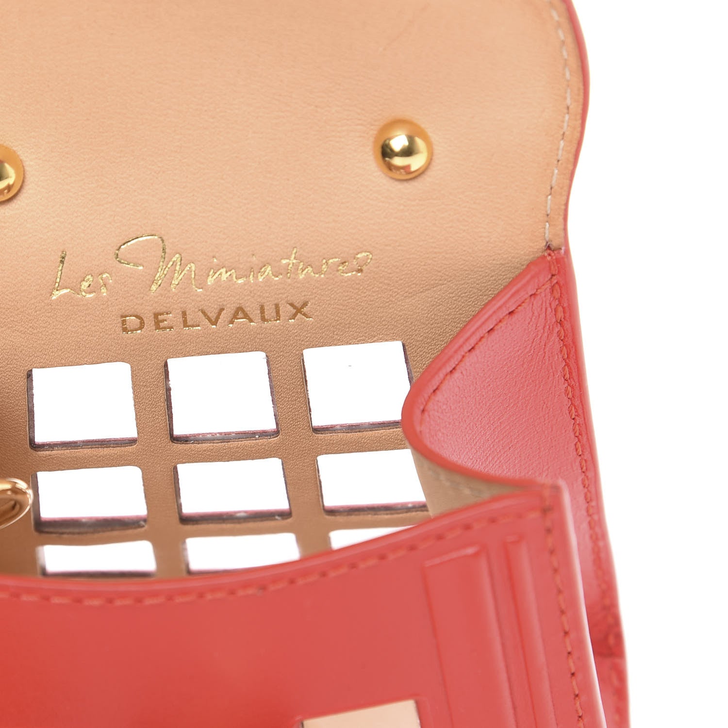 Delvaux Box Calfskin Miniature Piccadilly Circus Bag Charm Red 5 of 8