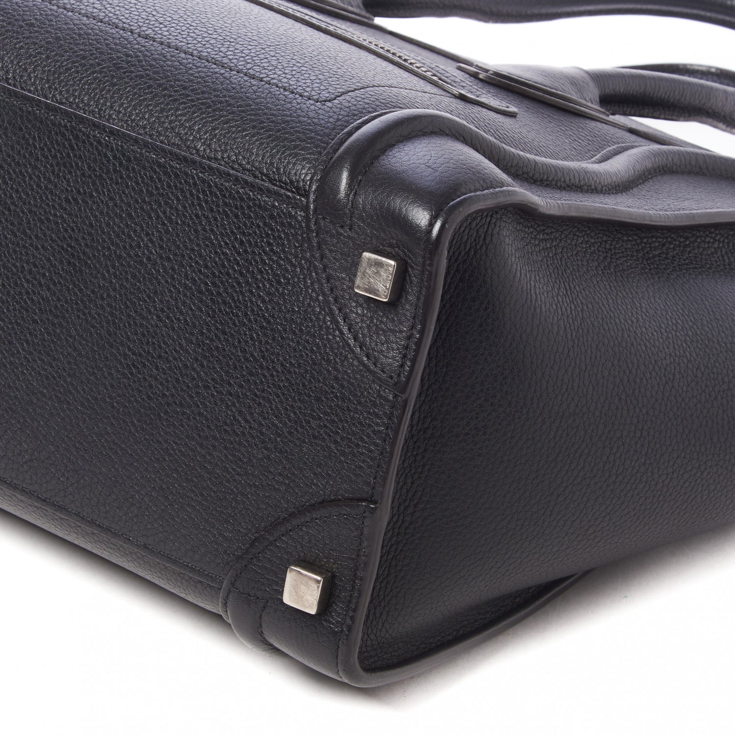 Drummed Calfskin Micro Luggage Black