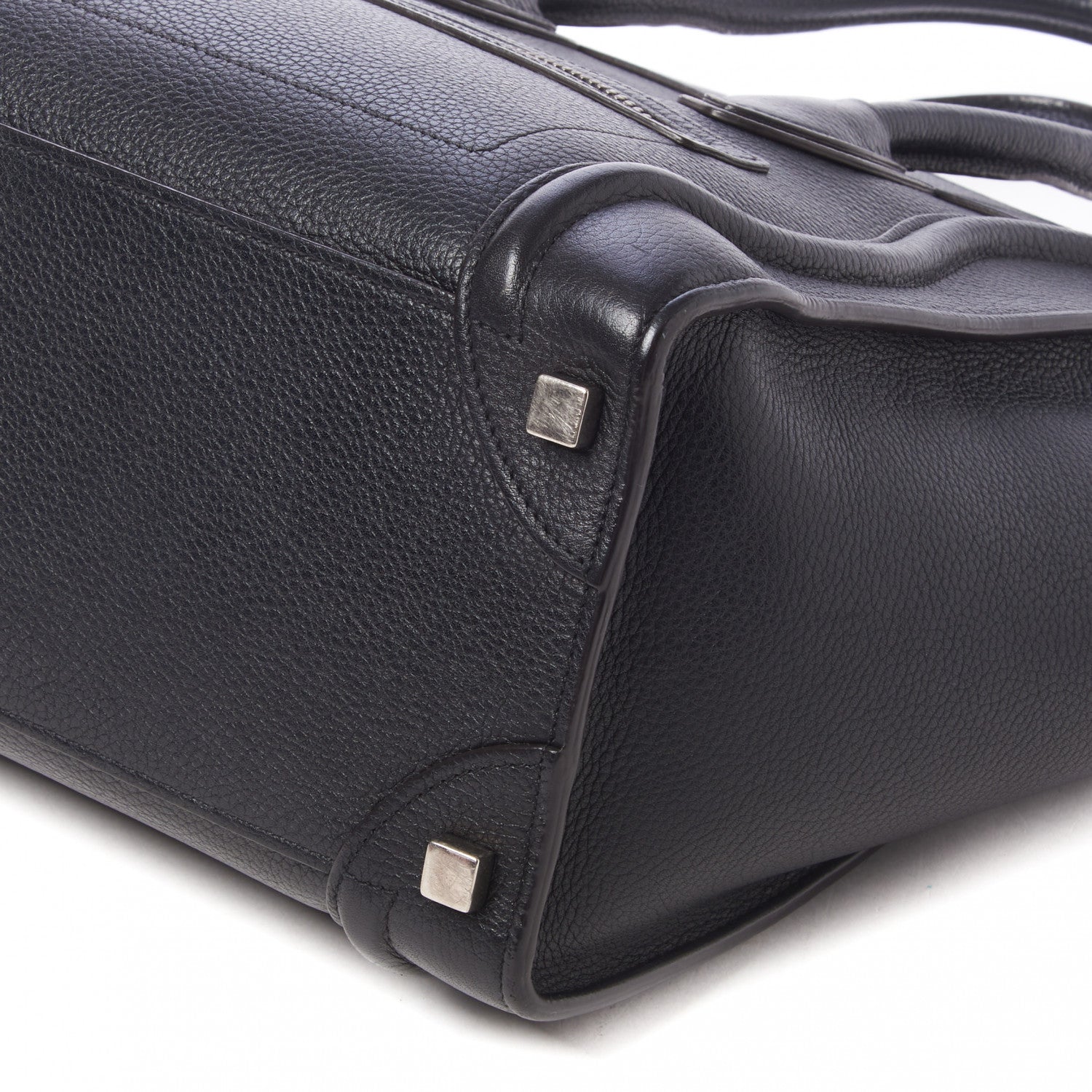 Celine Drummed Calfskin Micro Luggage Black 9 of 10
