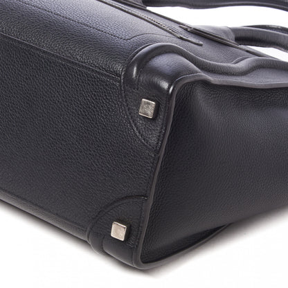 Celine Drummed Calfskin Micro Luggage Black 9 of 10