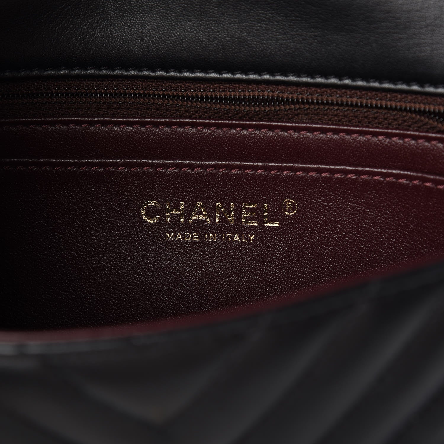 Chanel Lambskin Chevron Quilted Mini Rectangular Flap Black 8 of 9