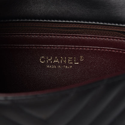 Chanel Lambskin Chevron Quilted Mini Rectangular Flap Black 8 of 9