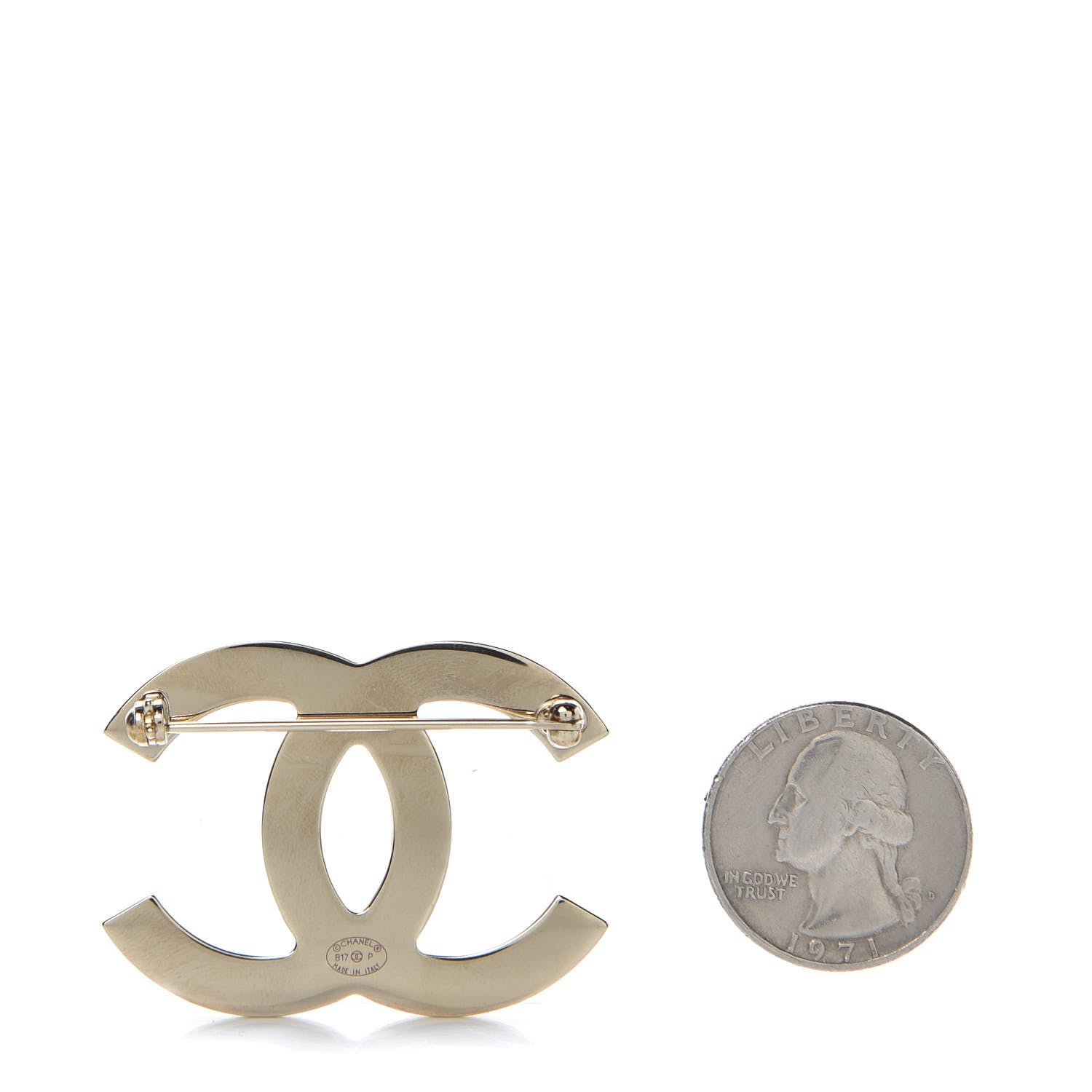 Chanel Metal CC Brooch Light Gold 3 of 5