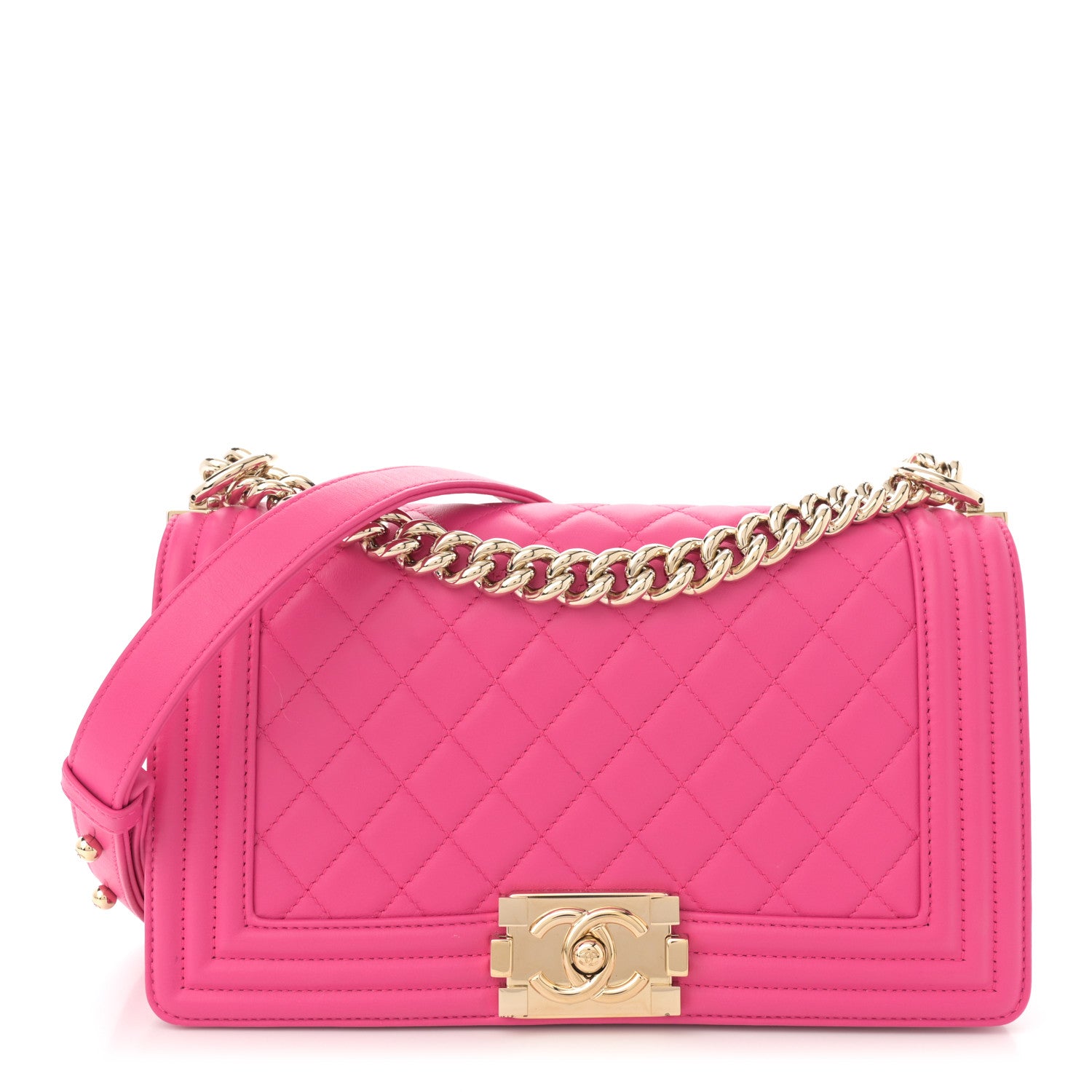 Chanel Lambskin Quilted Medium Boy Flap Pink 1 of 12