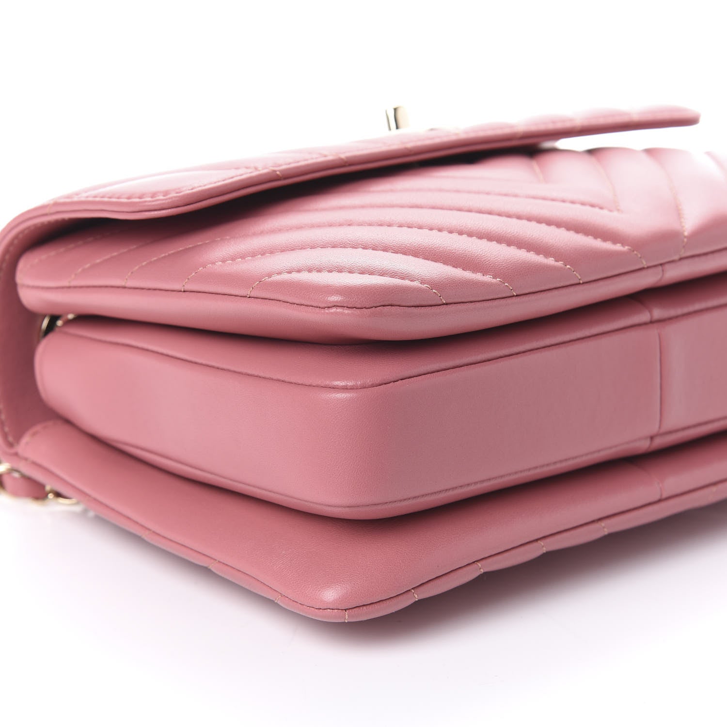 Chanel Lambskin Chevron Quilted Small Trendy CC Dual Handle Flap Bag Light Pink 9 of 10
