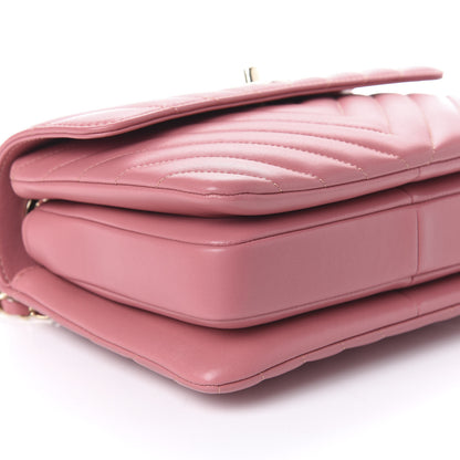 Chanel Lambskin Chevron Quilted Small Trendy CC Dual Handle Flap Bag Light Pink 9 of 10
