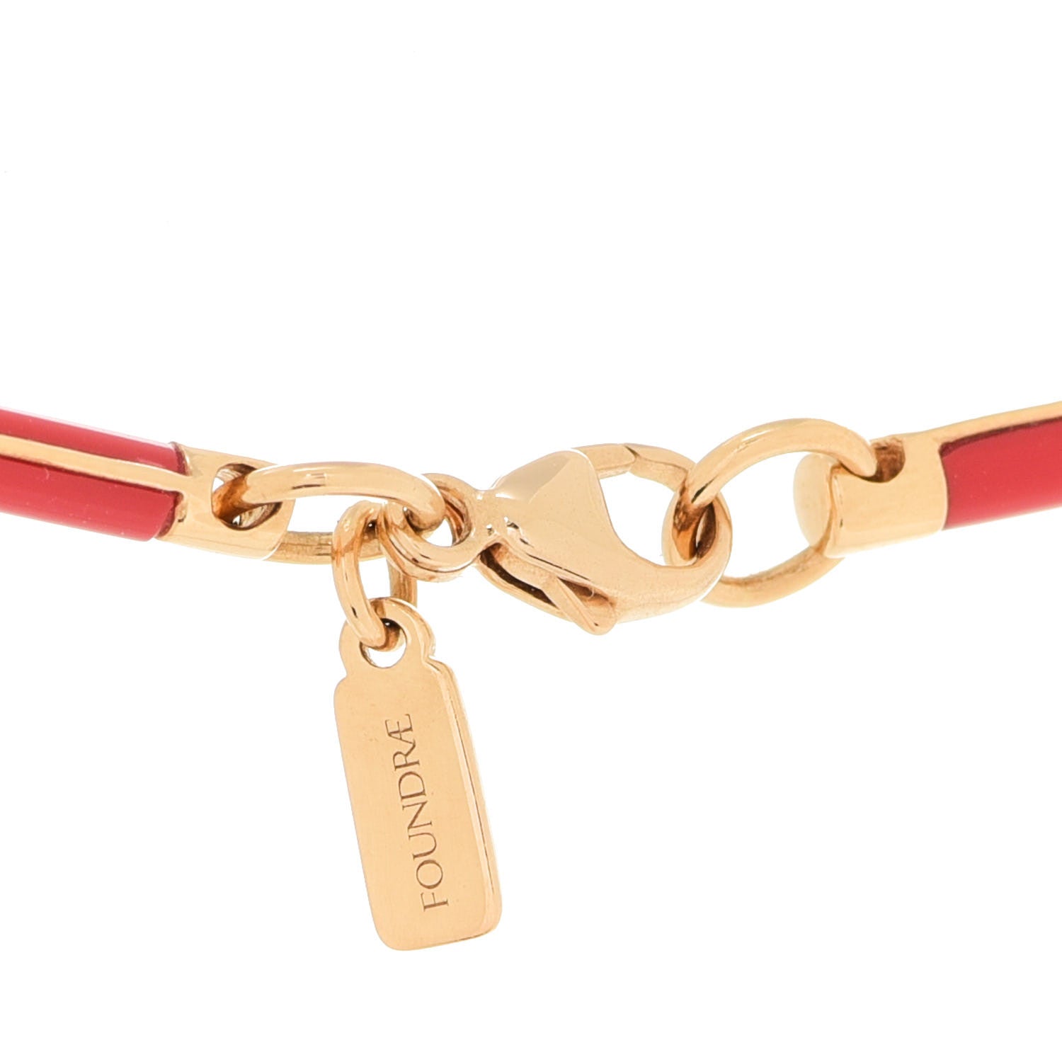 Foundrae 18K Yellow Gold Carnelian Chain Choker Necklace 4 of 6