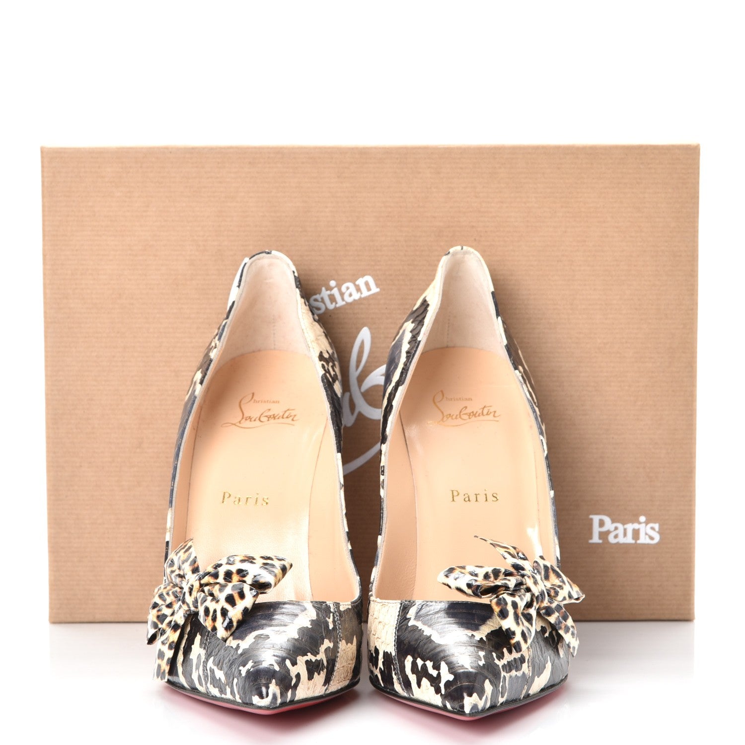 Christian Louboutin Ayers Watersnake Madame Menodo 100 Pumps 39 Black Gold 8 of 8