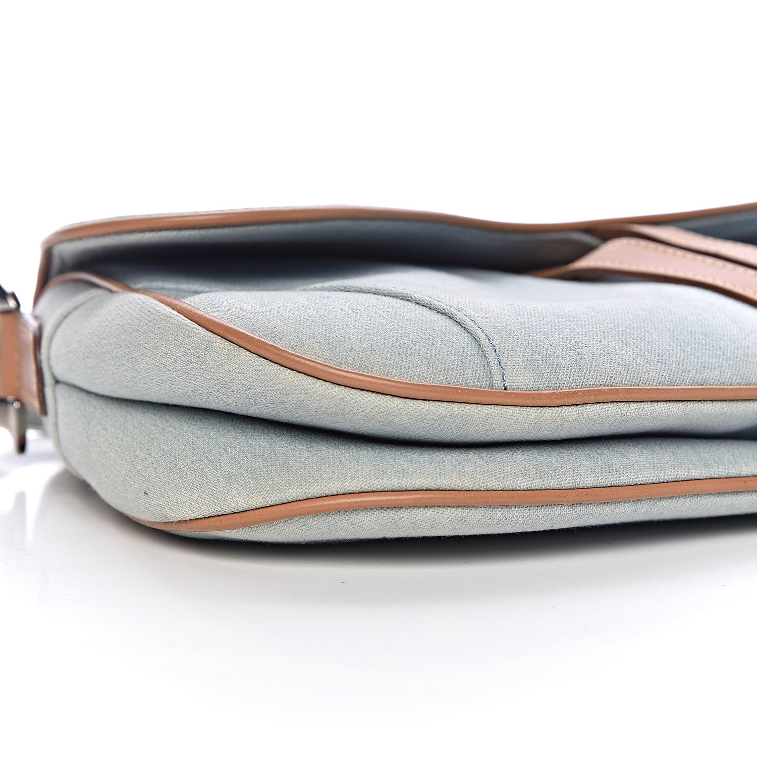 Christian Dior Denim Calfskin Double Saddle Bag Light Blue 9 of 11
