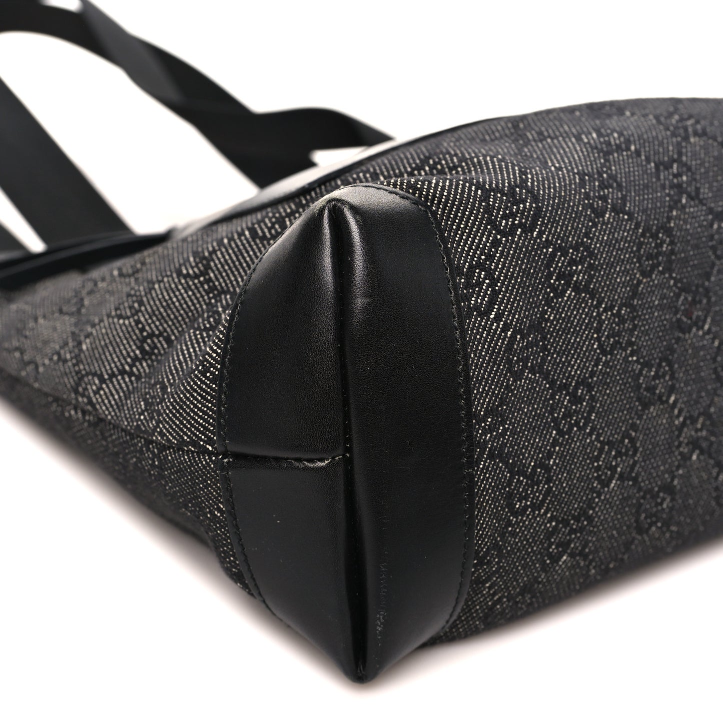 Denim Monogram Tote Bag Black
