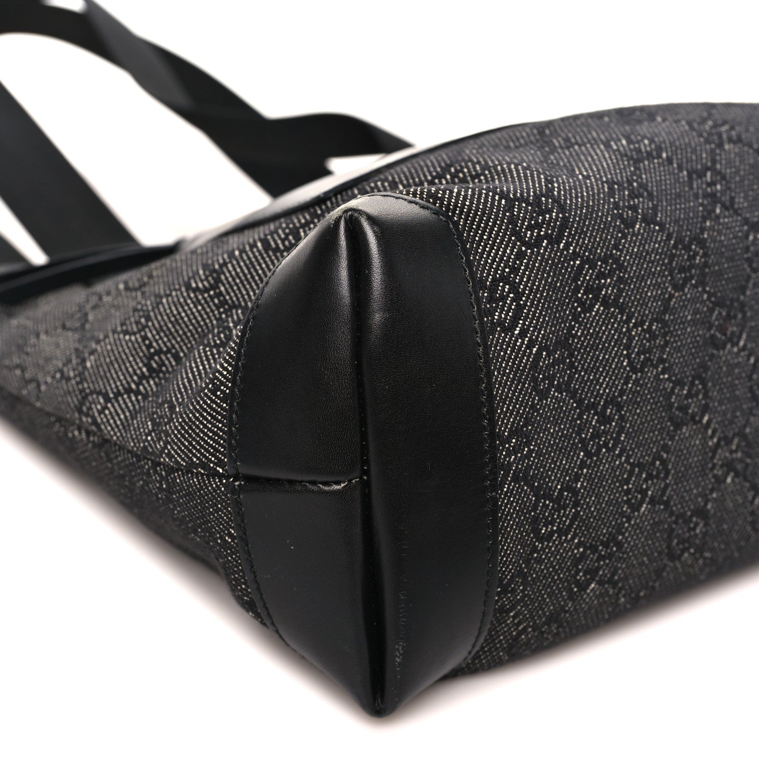Gucci Denim Monogram Tote Bag Black 9 of 11