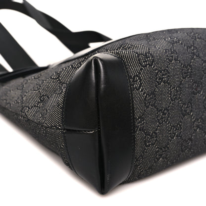 Gucci Denim Monogram Tote Bag Black 9 of 11