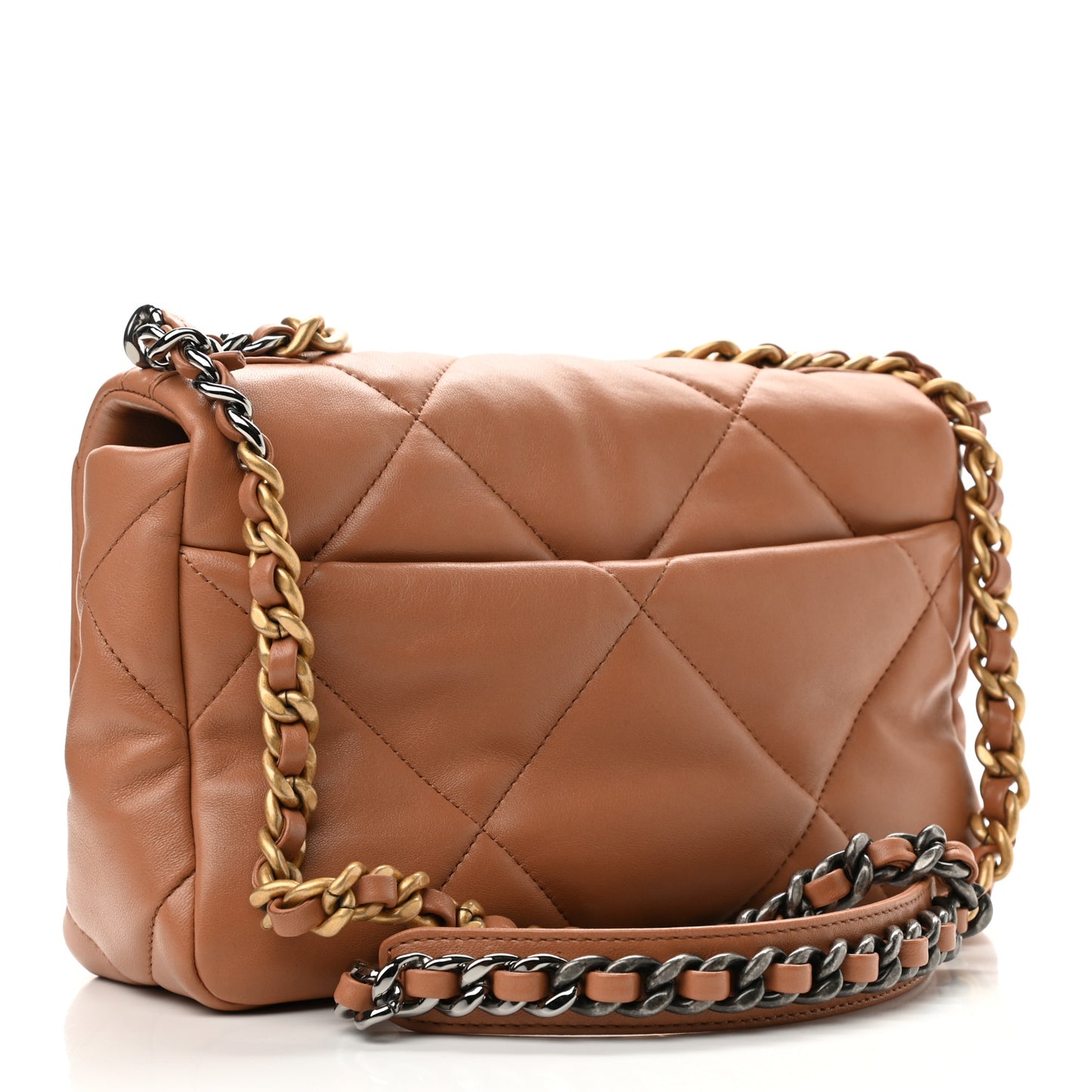 Lambskin Quilted Medium Chanel 19 Flap Brown