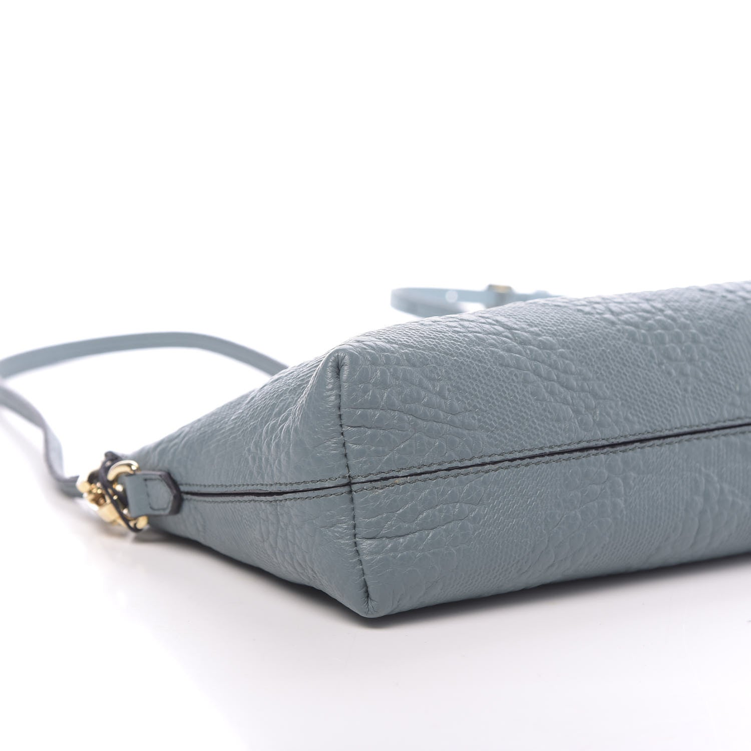 Burberry Signature Grain Calfskin Check Embossed Small Chichester Crossbody Clutch Bag Celadon Blue 9 of 10