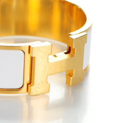 Hermes Enamel Wide Clic Clac H Bracelet PM White 5 of 8
