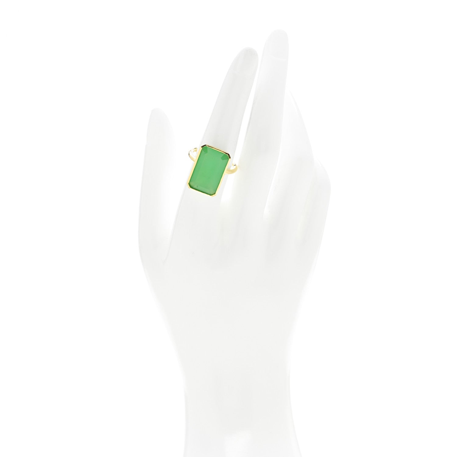 Irene Neuwirth 18K Yellow Gold Chrysoprase Cocktail Ring 56 7.5 2 of 6