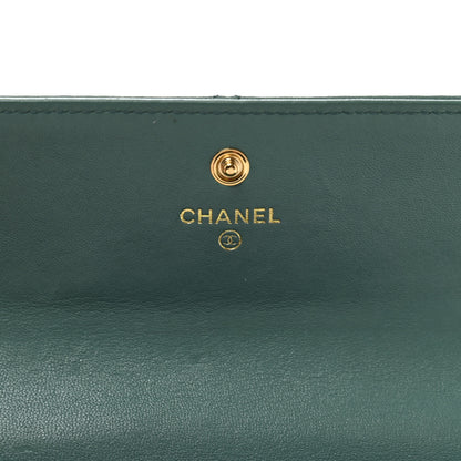 Chanel Lambskin Quilted Chanel 19 Flap Wallet Green 6 of 12
