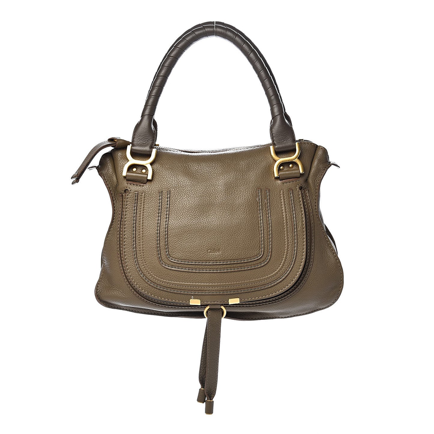 Calfskin Medium Marcie Satchel Anchor Grey