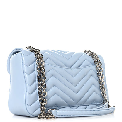 Gucci Lambskin Matelasse Medium GG Marmont Shoulder Bag Porcelain Light Blue 3 of 10