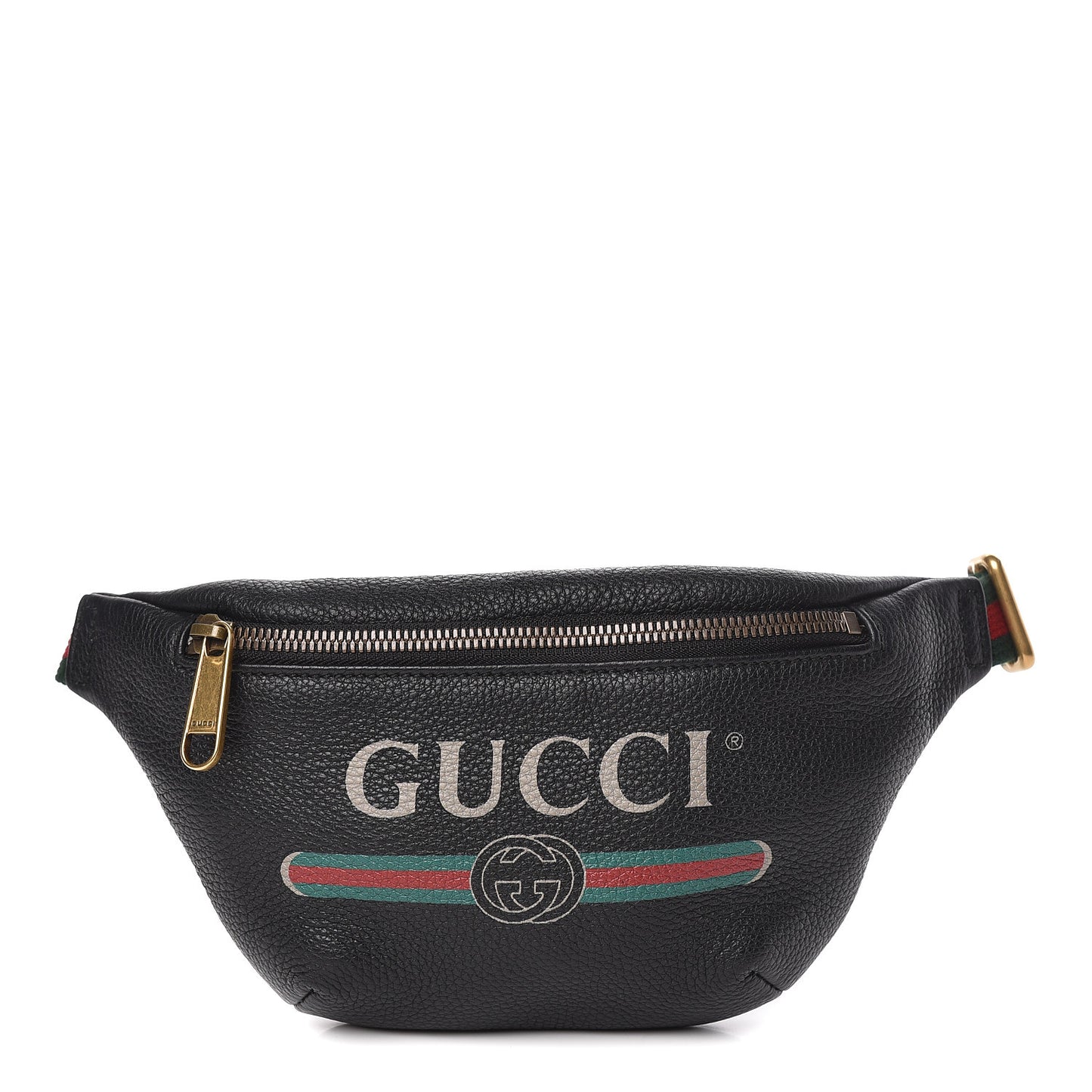 Grained Calfskin Small Logo Belt Bag Black