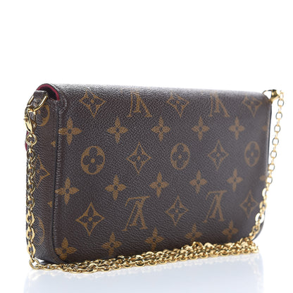 Louis Vuitton Monogram Pochette Felicie Chain Wallet Fuchsia 3 of 18