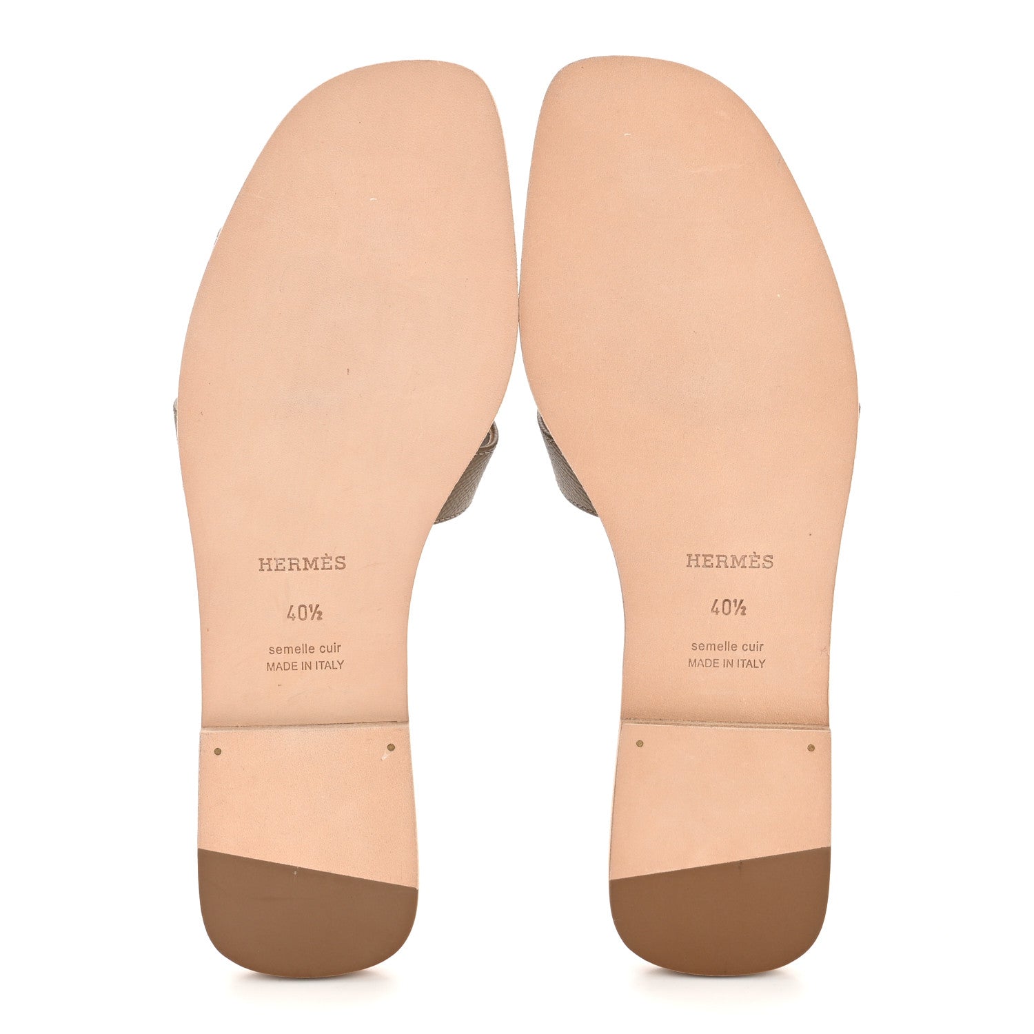 Hermes Epsom Oran Sandals 40.5 Etoupe 6 of 10