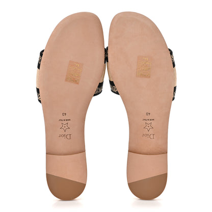 Christian Dior Straw Embroidered Petites Fleurs Dway Mules Slide Sandals 40 Multicolor 5 of 9
