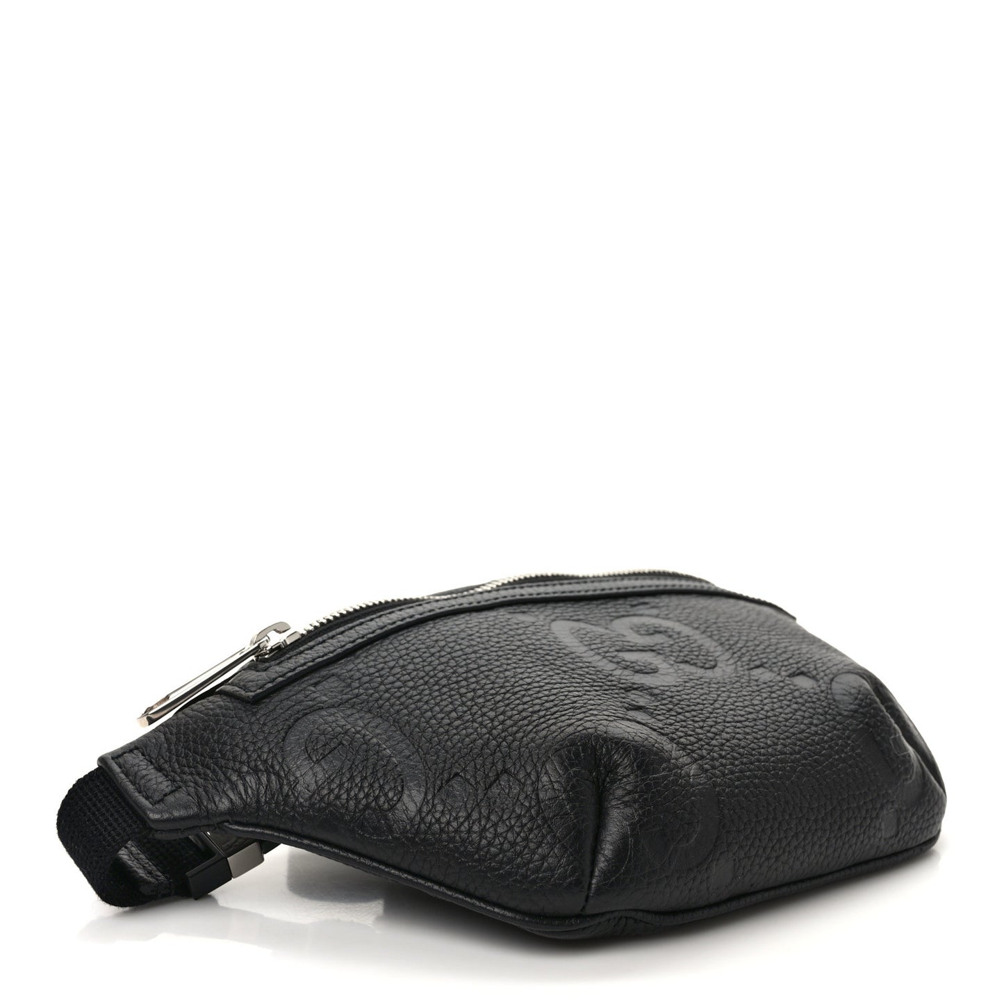 Piuma Calfskin Jumbo GG Embossed Small Belt Bag Black
