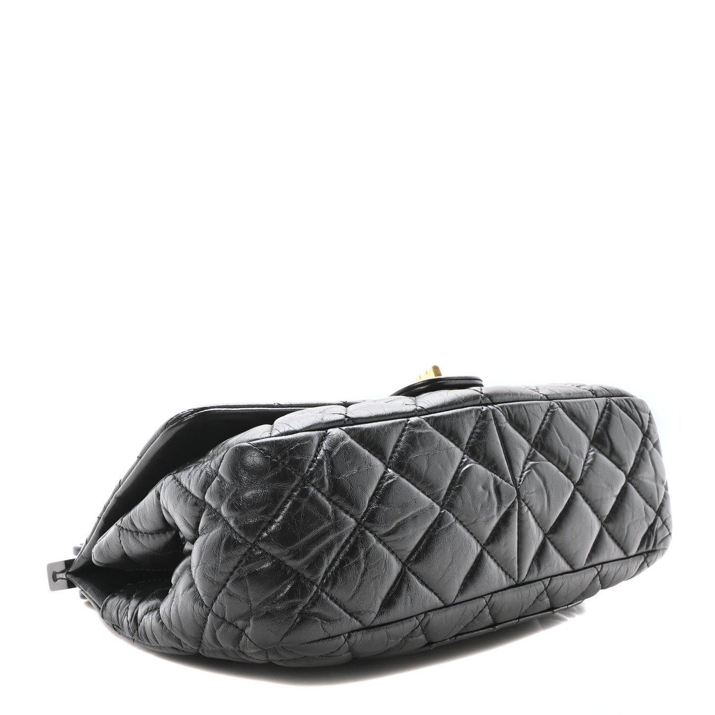 Aged Calfskin Quilted 2.55 Reissue 225 Hanger Flap Black