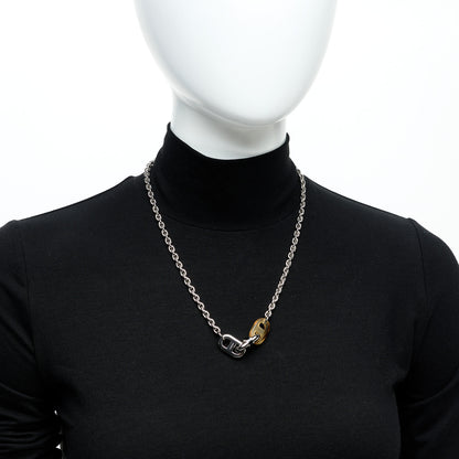 Hermes Palladium Buffalo Horn Lacquered Maillon Necklace Black 2 of 5