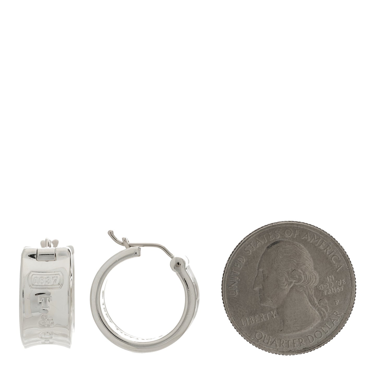 Sterling Silver Wide 1837 Hoop Earrings