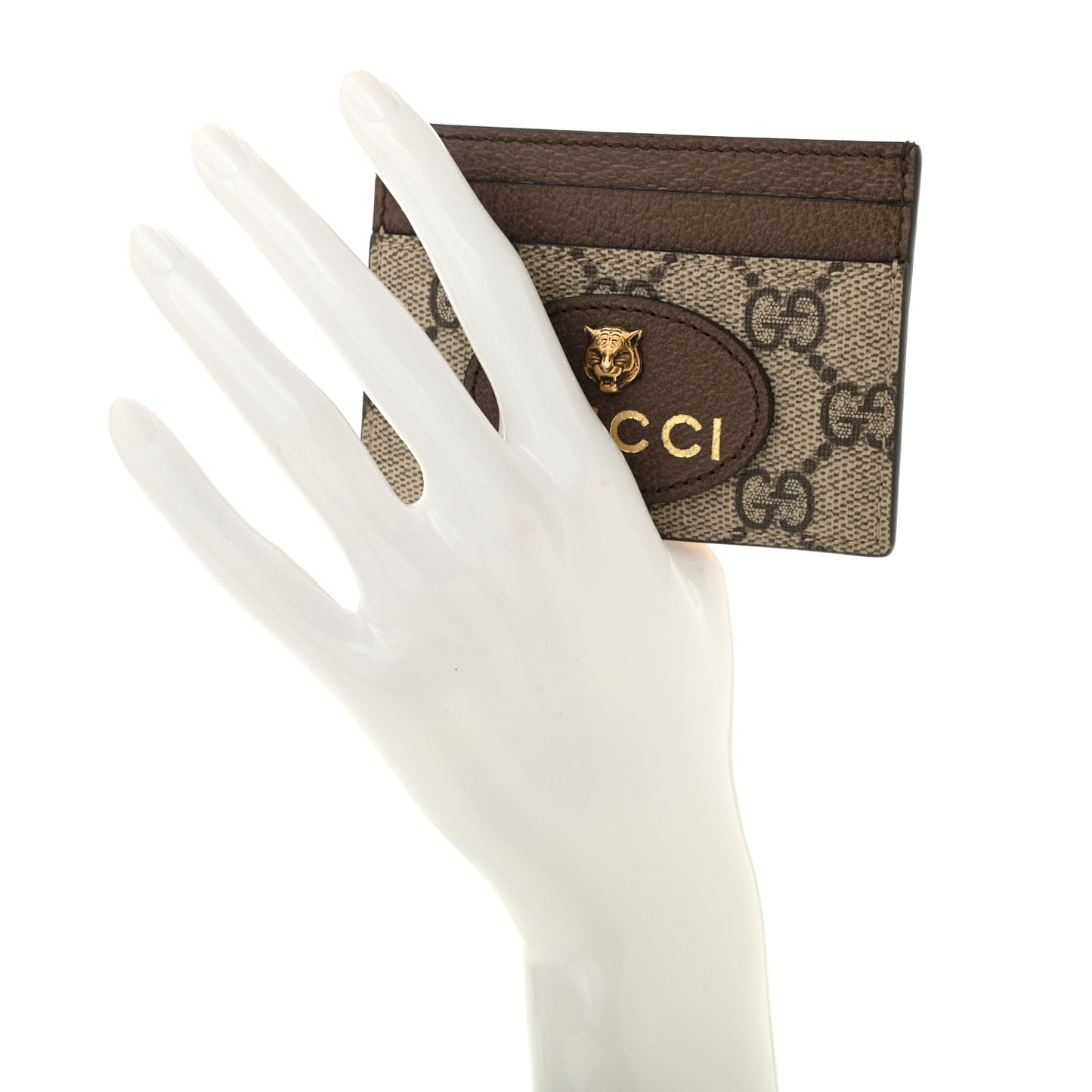 GG Supreme Monogram Neo Vintage Card Holder Beige Crop New Acero