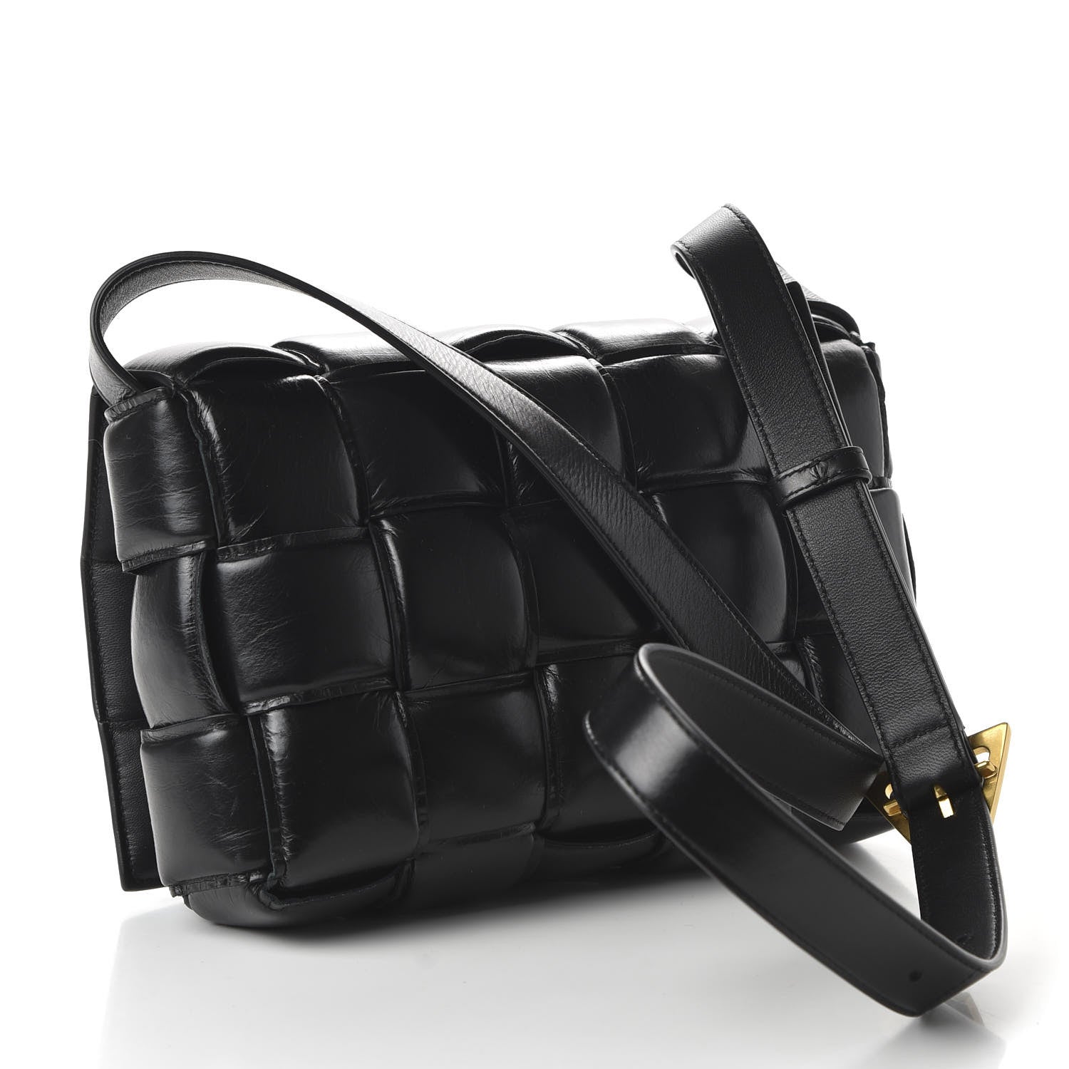 Bottega Veneta Paper Calfskin Maxi Intreccio Padded Cassette Crossbody Bag Black 3 of 9